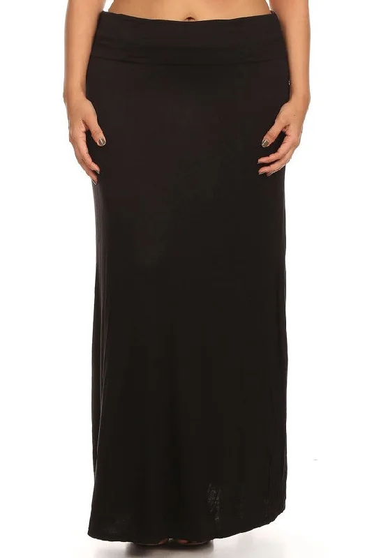 Plus Black Maxi Skirt 832