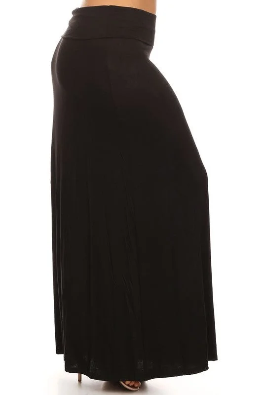 Plus Black Maxi Skirt 832