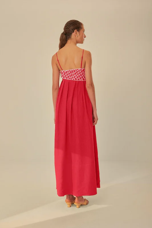 Red Fish Top Maxi Dress