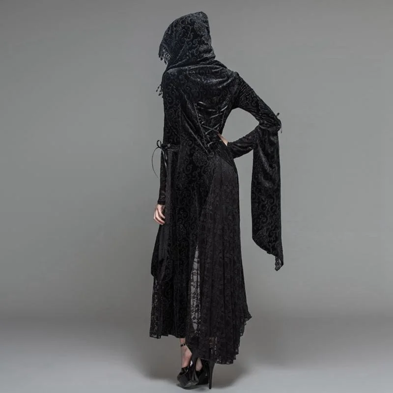 Women's Vintage Goth Hooded Robe