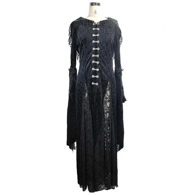 Women's Vintage Goth Hooded Robe