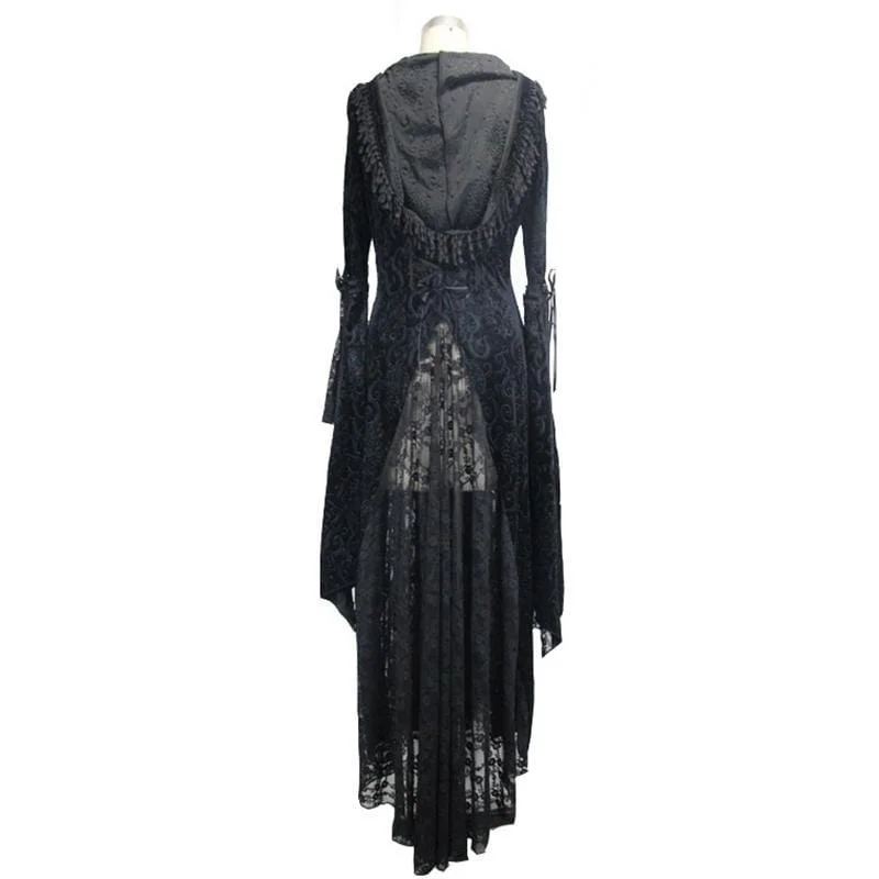 Women's Vintage Goth Hooded Robe