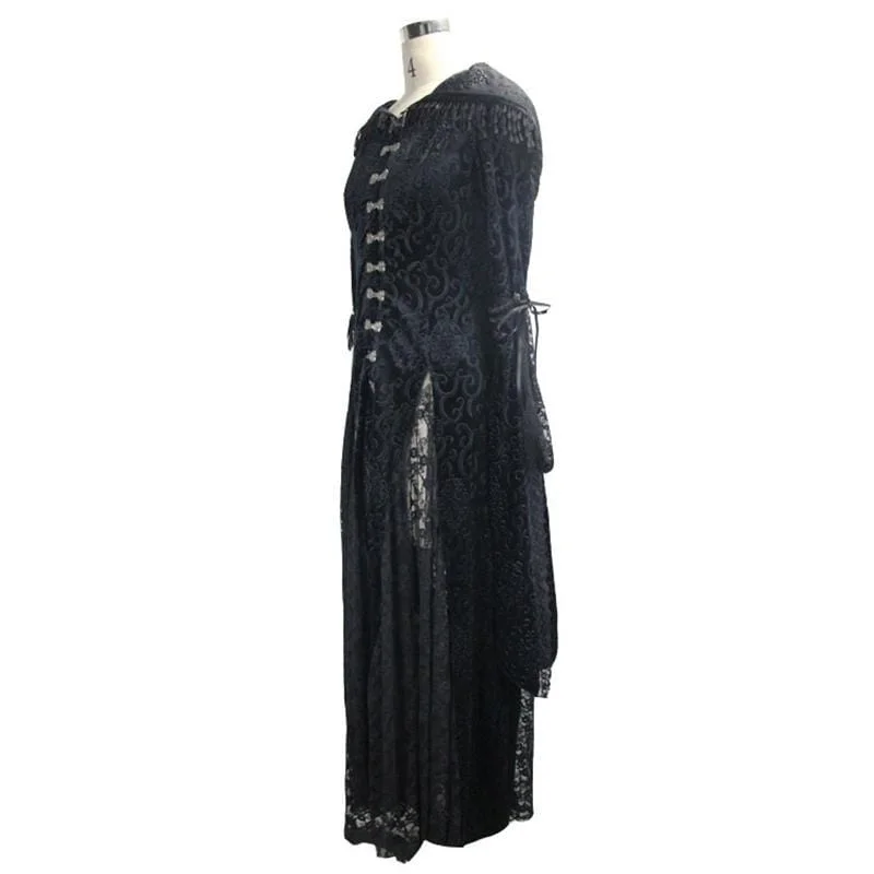 Women's Vintage Goth Hooded Robe