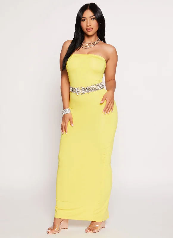 Daisy Solid Maxi Tube Dress