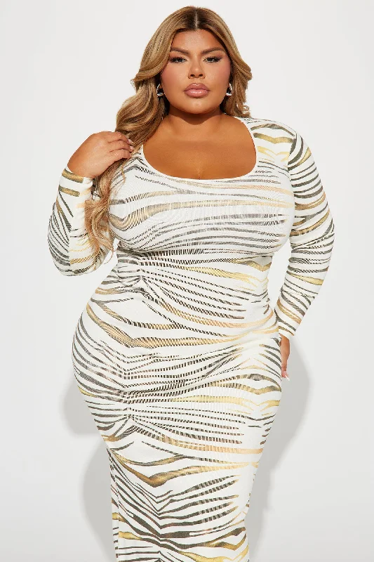 Zara Sweater Maxi Dress - Cream/combo